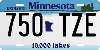 MN license plate 750TZE
