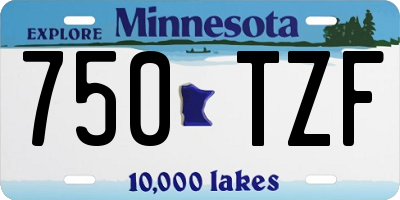 MN license plate 750TZF