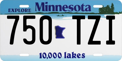 MN license plate 750TZI