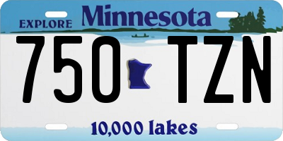 MN license plate 750TZN