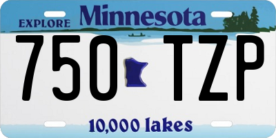 MN license plate 750TZP