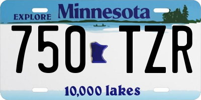 MN license plate 750TZR