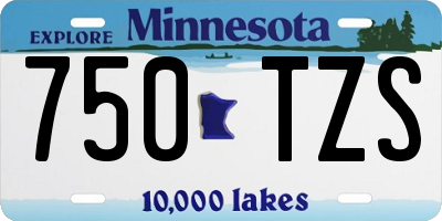MN license plate 750TZS