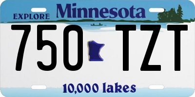 MN license plate 750TZT