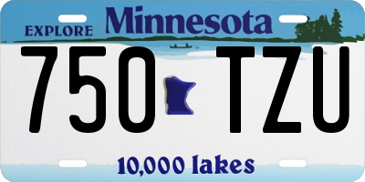 MN license plate 750TZU