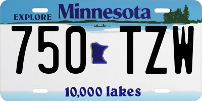 MN license plate 750TZW