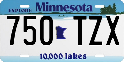 MN license plate 750TZX