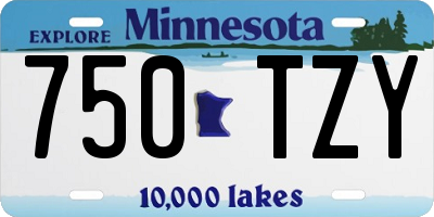 MN license plate 750TZY