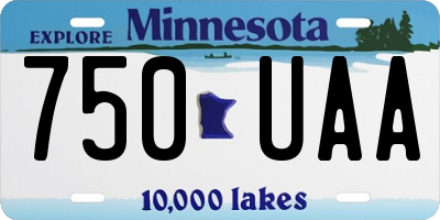MN license plate 750UAA