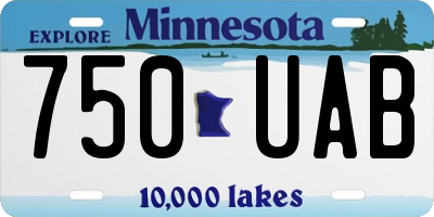MN license plate 750UAB