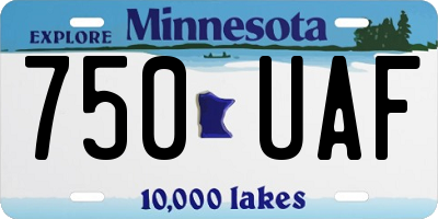 MN license plate 750UAF