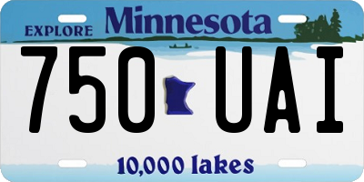 MN license plate 750UAI