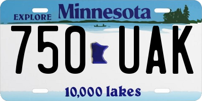 MN license plate 750UAK