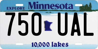 MN license plate 750UAL
