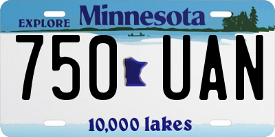 MN license plate 750UAN