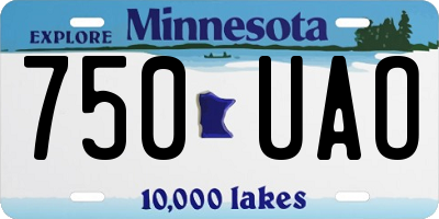 MN license plate 750UAO