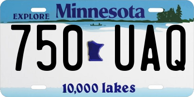 MN license plate 750UAQ