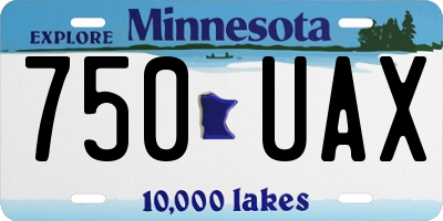 MN license plate 750UAX