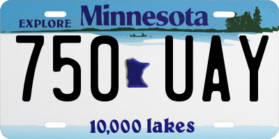 MN license plate 750UAY