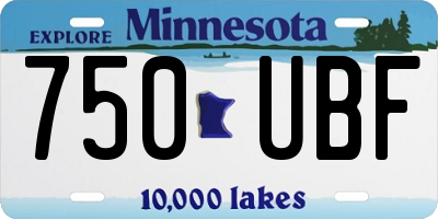 MN license plate 750UBF
