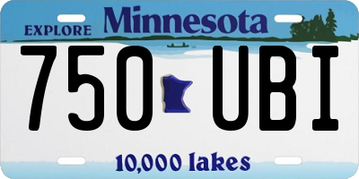 MN license plate 750UBI