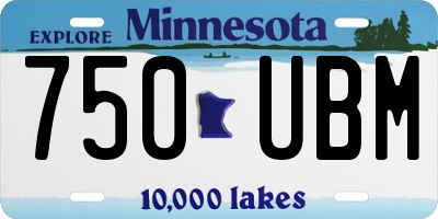 MN license plate 750UBM
