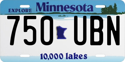 MN license plate 750UBN
