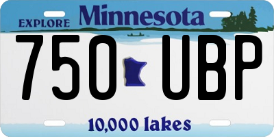 MN license plate 750UBP