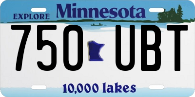 MN license plate 750UBT