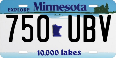 MN license plate 750UBV