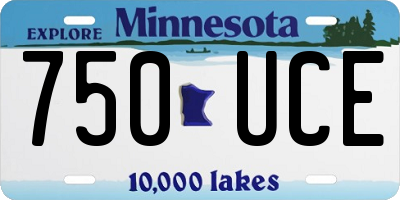 MN license plate 750UCE