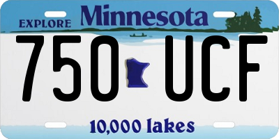 MN license plate 750UCF