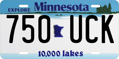 MN license plate 750UCK
