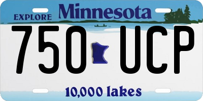 MN license plate 750UCP