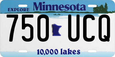 MN license plate 750UCQ