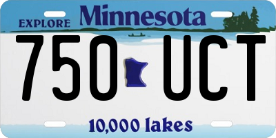 MN license plate 750UCT