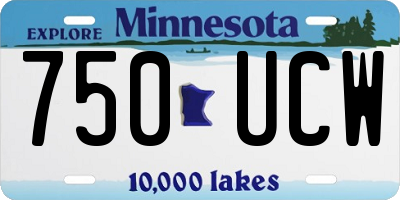 MN license plate 750UCW