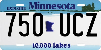 MN license plate 750UCZ