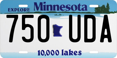 MN license plate 750UDA