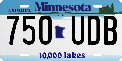 MN license plate 750UDB