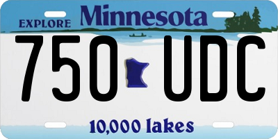 MN license plate 750UDC