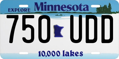 MN license plate 750UDD