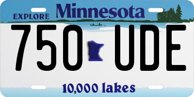 MN license plate 750UDE