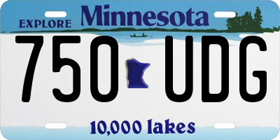 MN license plate 750UDG