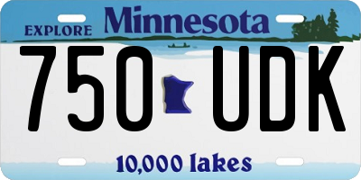 MN license plate 750UDK