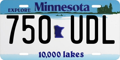 MN license plate 750UDL