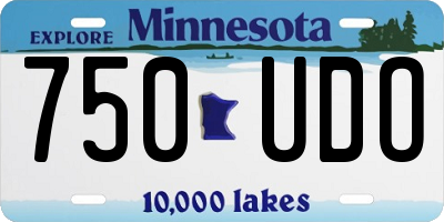 MN license plate 750UDO