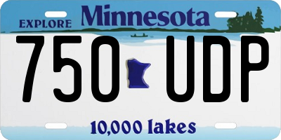 MN license plate 750UDP