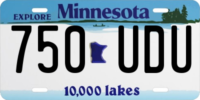 MN license plate 750UDU