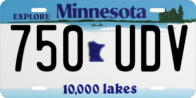 MN license plate 750UDV